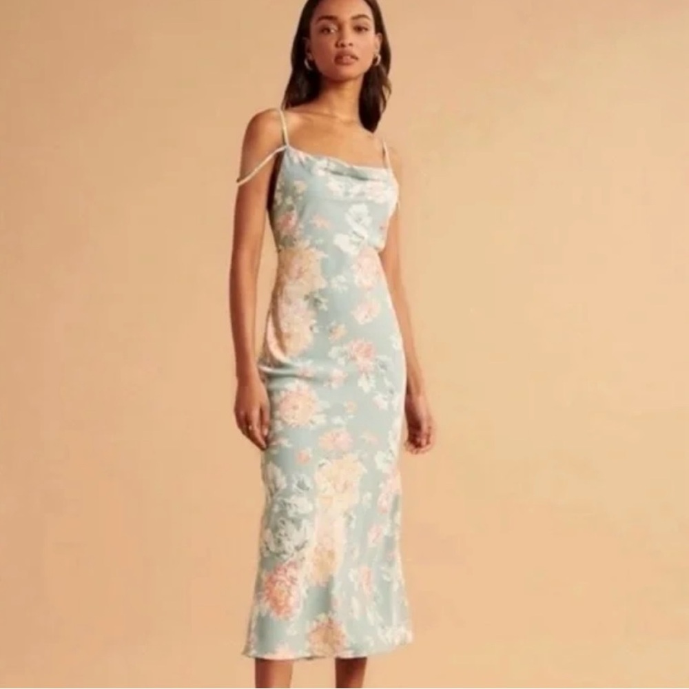 Abercrombie & Fitch | NWT floral peonies cowl neck dress XL